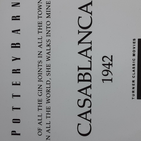 Casablanca Pottery Barn 8" Collector Plate Movie Poster Image on Plate - Picture 5 of 9